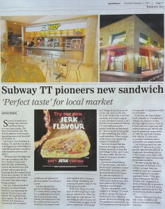 Subway TT pioneers new sandwich