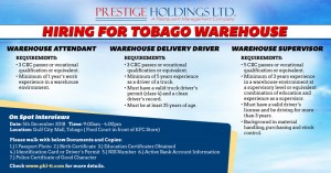 Tobago Warehouse Recruitment