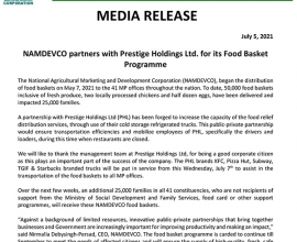 NAMDEVCO partners with Prestige Holdings Ltd. for its Food Basket Programme