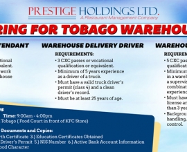 Tobago Warehouse Recruitment