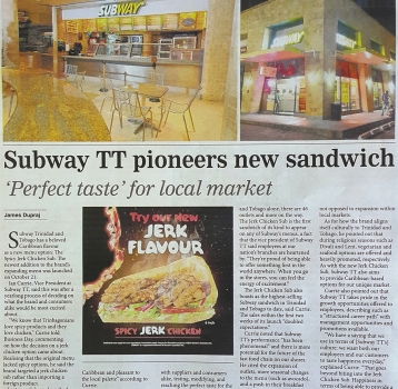 Subway TT pioneers new sandwich